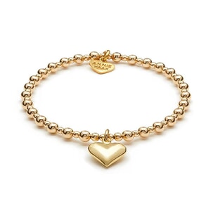 Mini Orchid Gold Plated Charm Bracelet - Solid Heart