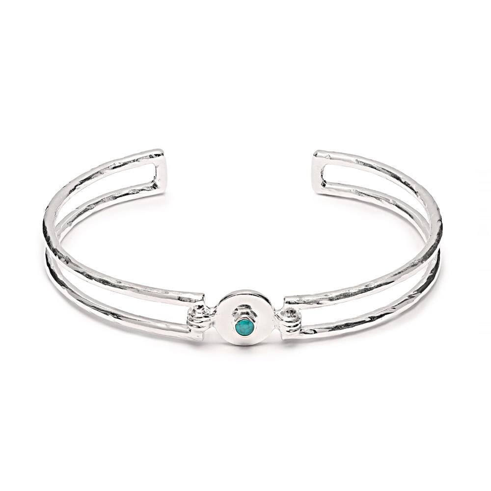 Mosaic Turquoise Silver Cuff