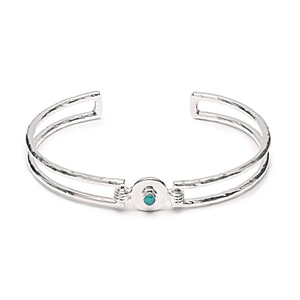 Mosaic Turquoise Silver Cuff