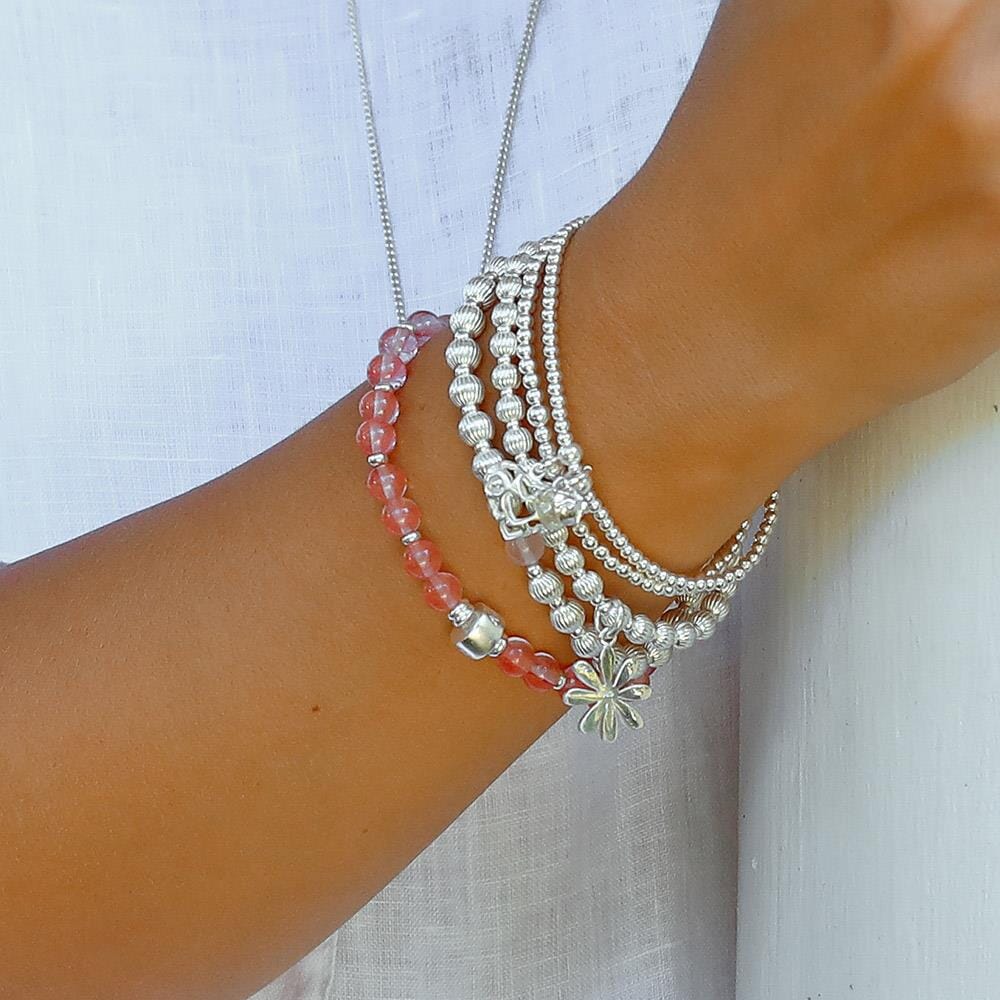 Lili Petal Silver Charm Bracelet