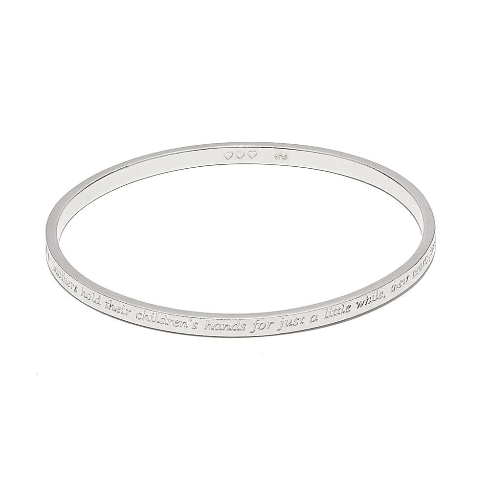 Mothers Hold Motto Silver Bangle