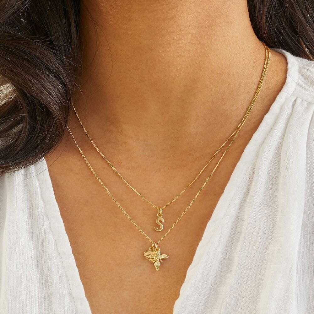Stay Safe My Guardian Angel Gold Necklace