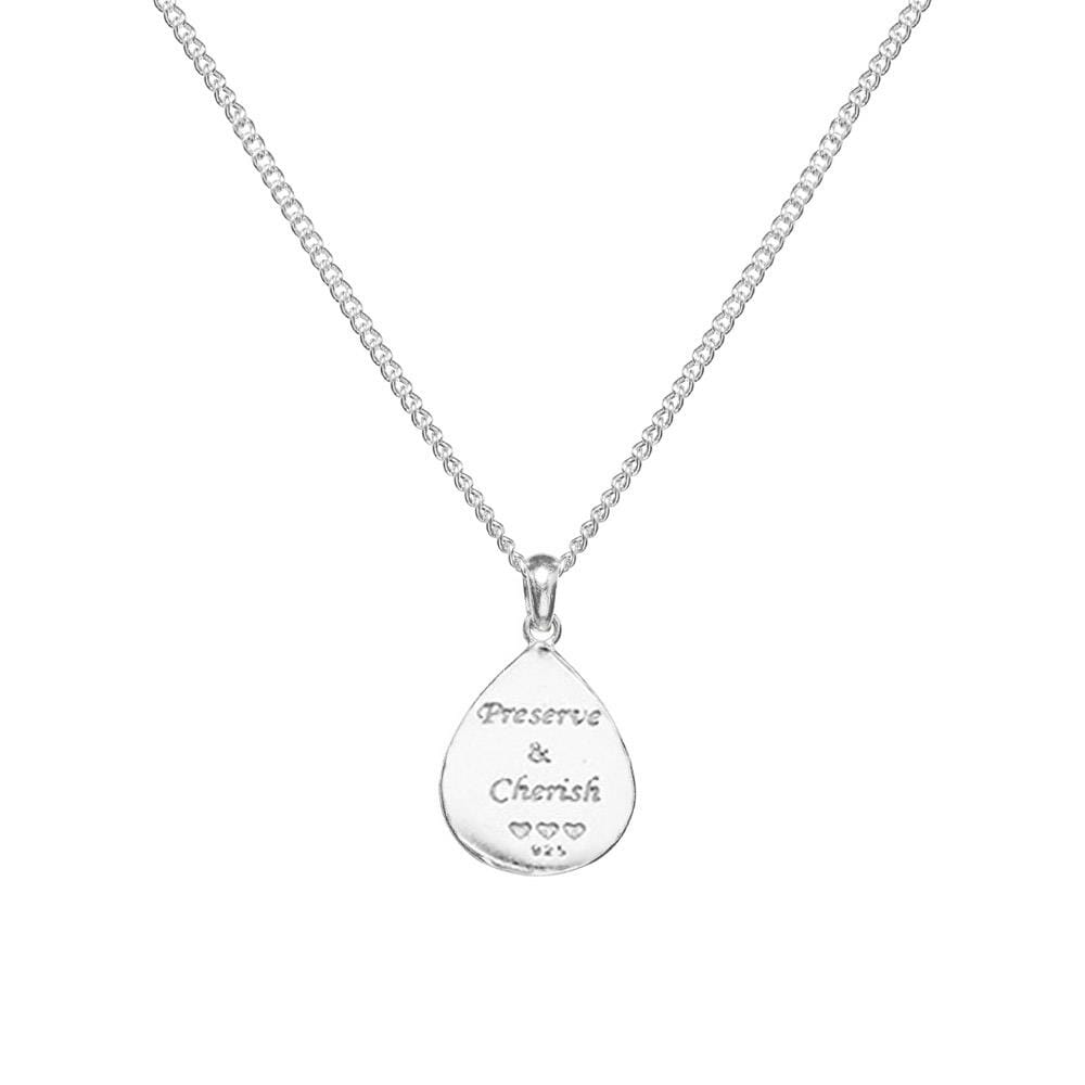 Creation Teardrop Silver Necklace - Preserve and Cherish