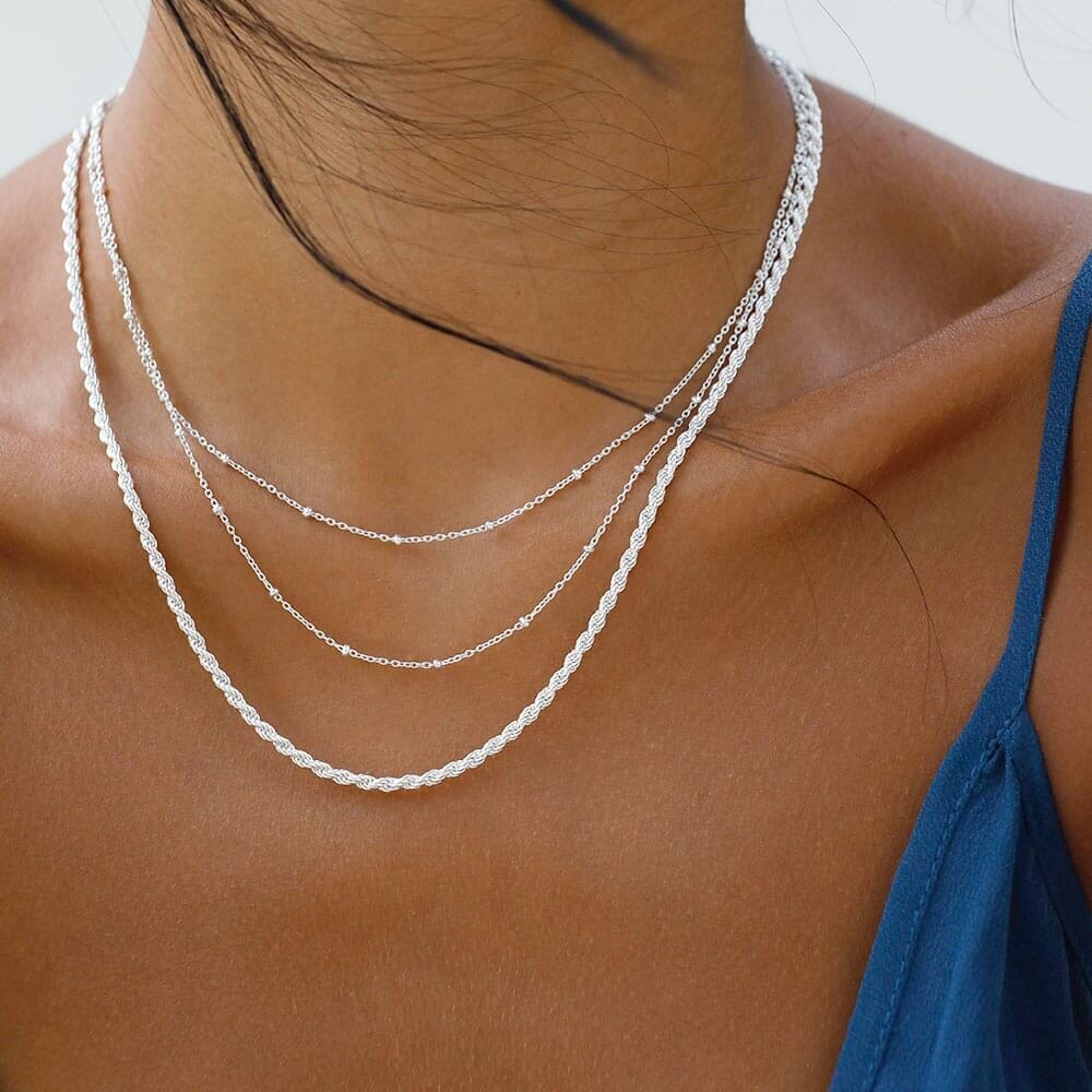 NU & MII Mini Rope Chain Silver Necklace