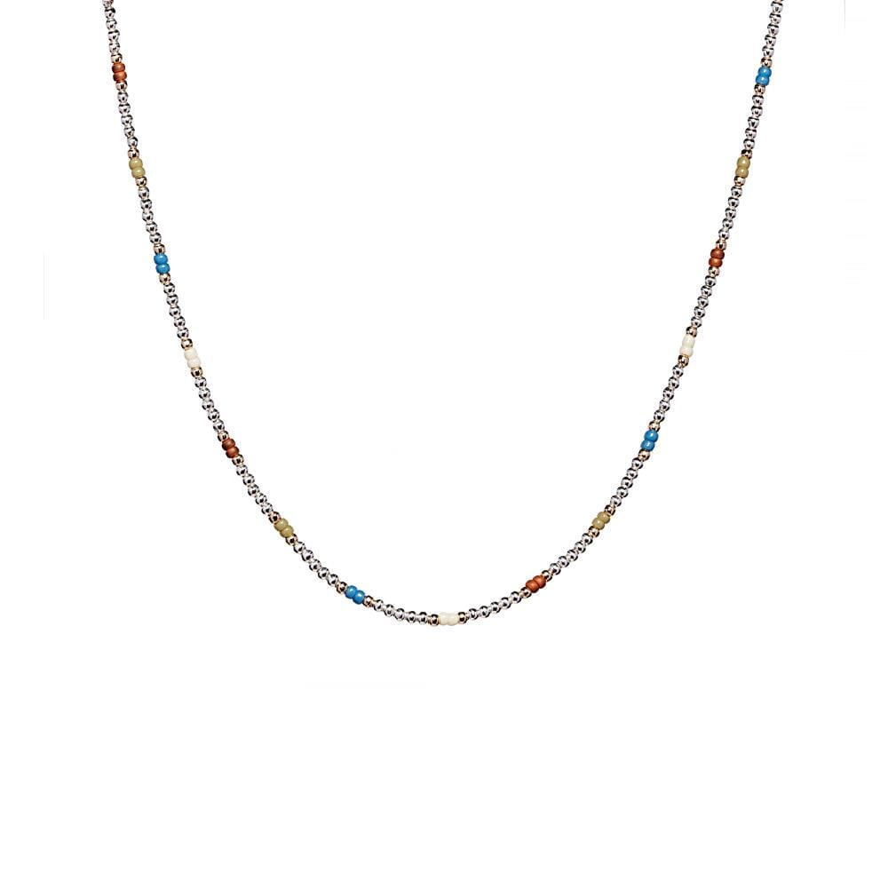 Willow Multi Coloured Silver and Gold Plated Necklace
