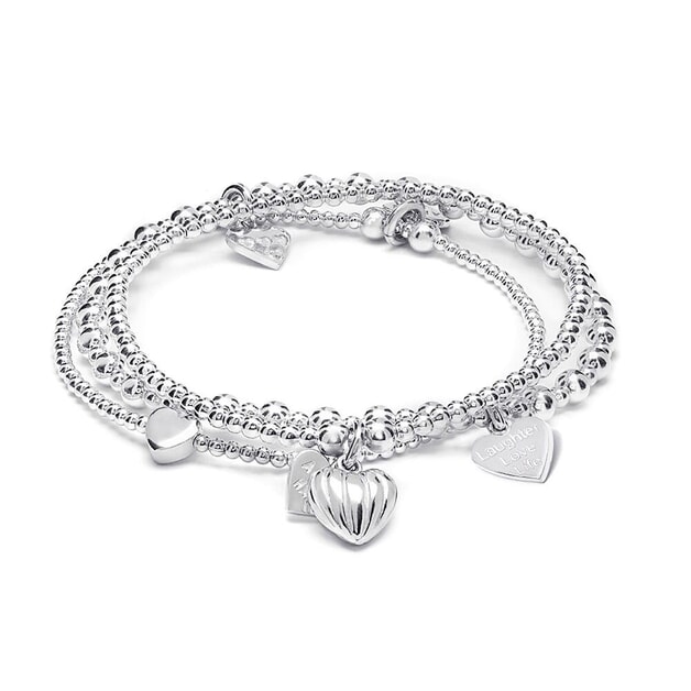 Sterling Silver Bracelet Stack featuring the Mini Orchid and Santeenie  Bracelets