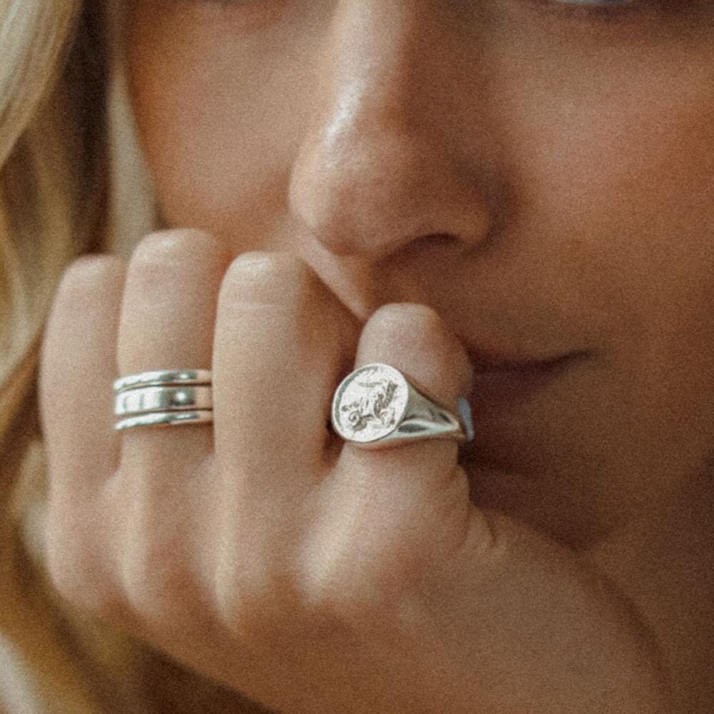 NU & MII Zodiac Signet Silver Ring