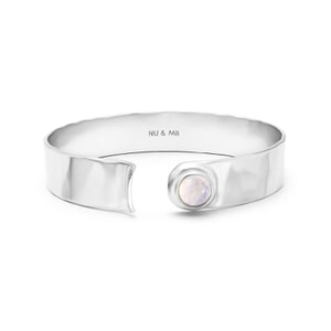 NU & MII Seville Silver Bangle - Moonstone