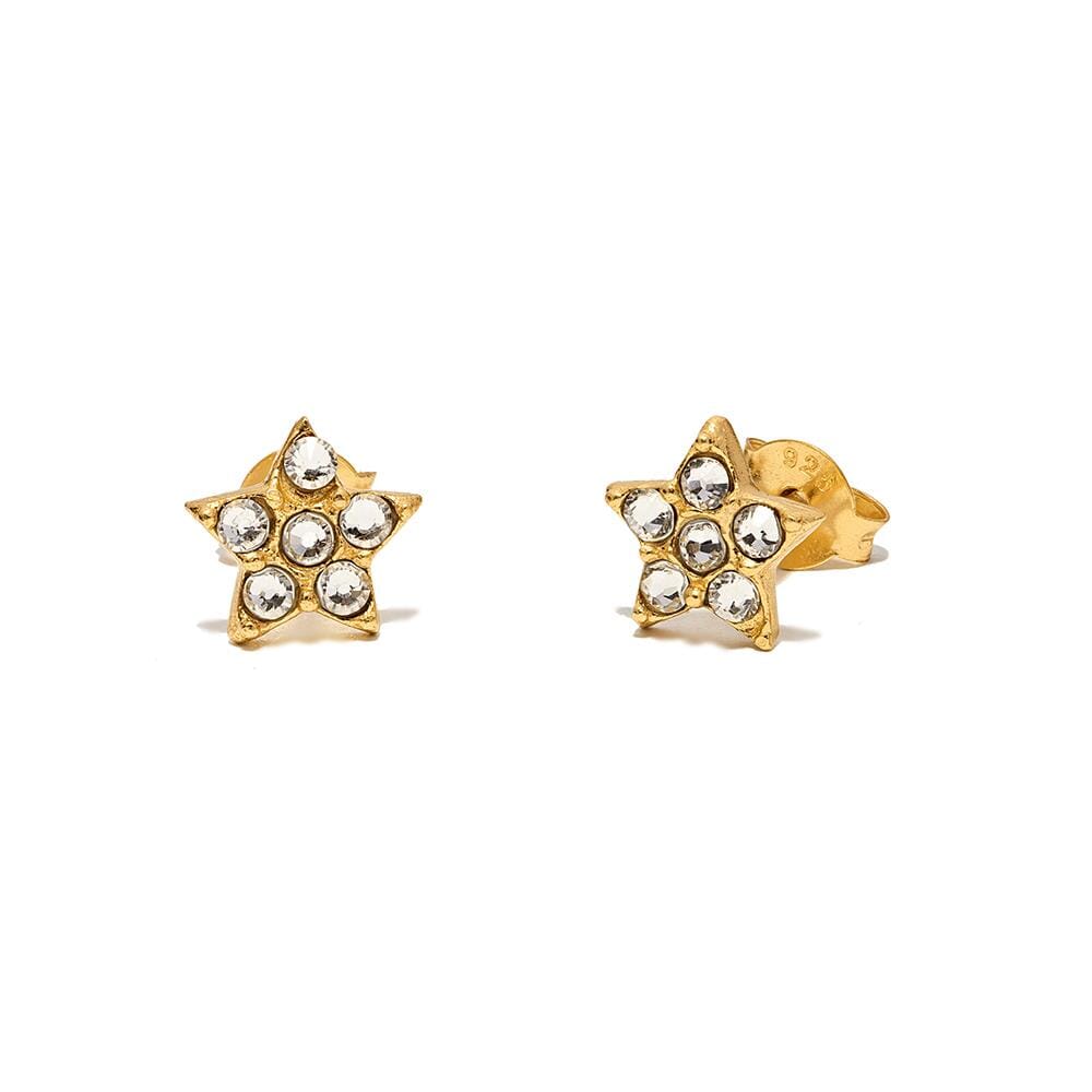 Crystal Star Gold Stud Earrings