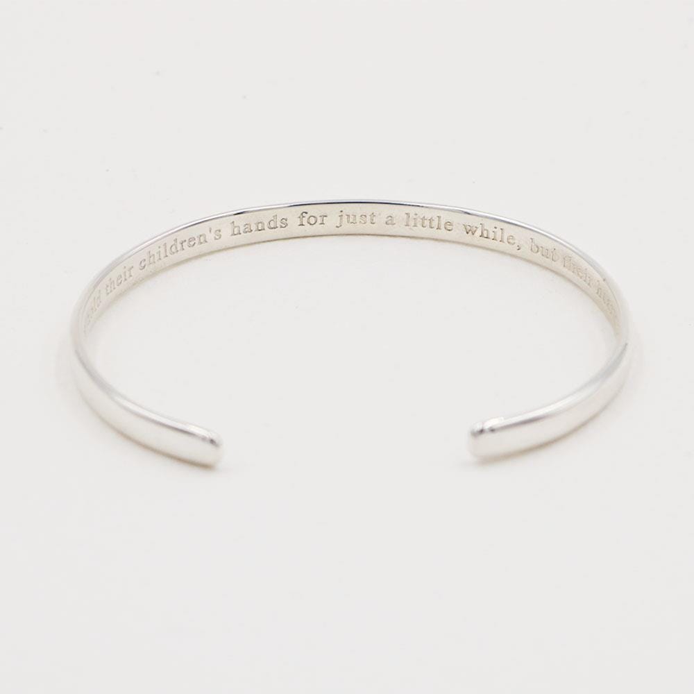 Mothers Hold Motto Silver Cuff
