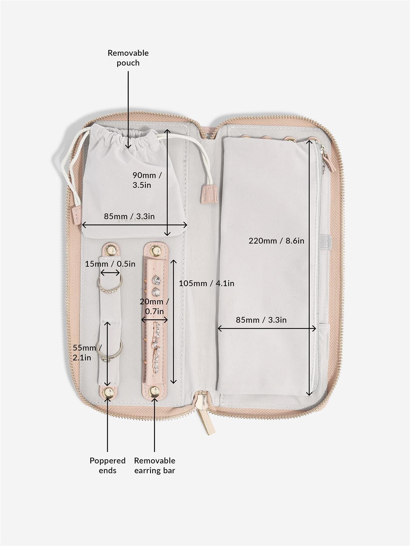 Stackers Blush Jewellery Roll