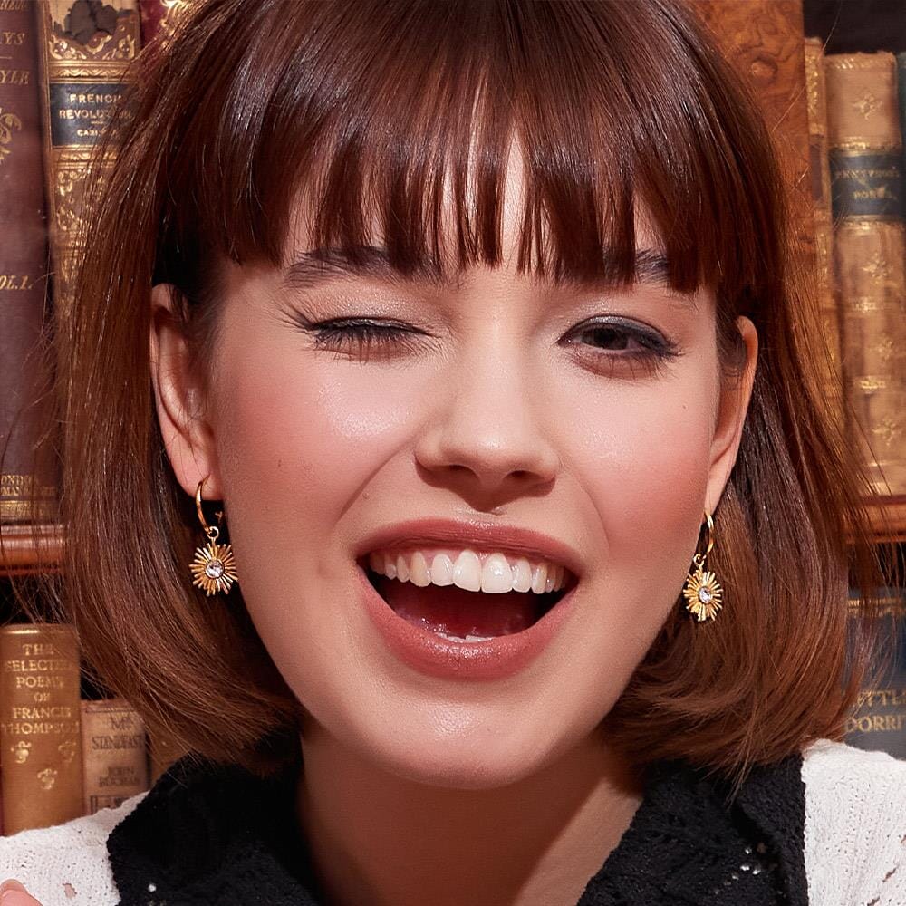 Outlet Orbit Gold Plated Hoop Earrings - Crystal