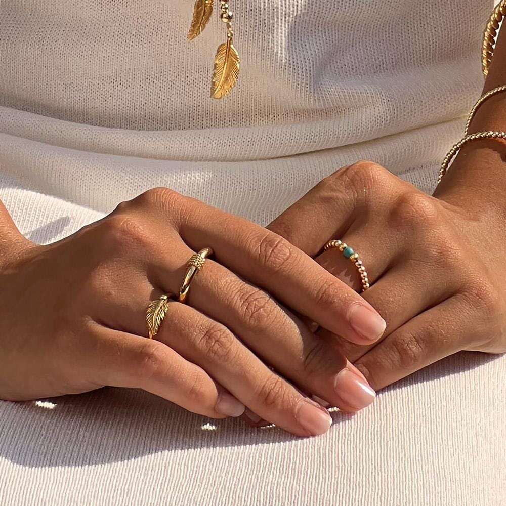Esme Feather Gold Plated Ring
