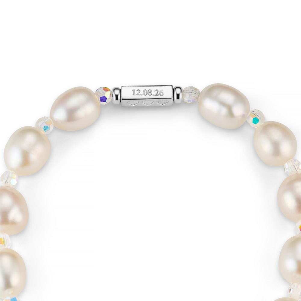 Harmony Pearl Silver Charm Bracelet - Personalised