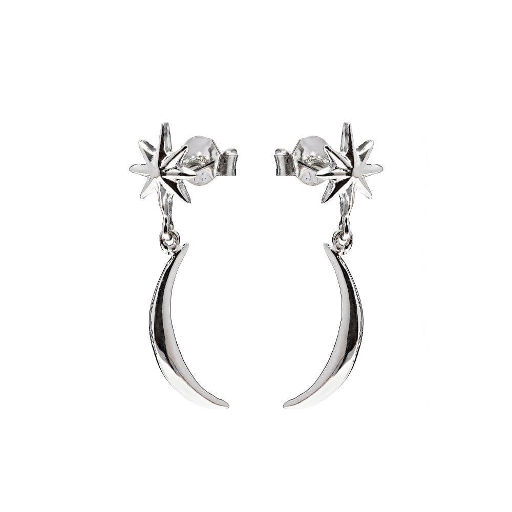 Luna Star Silver Stud Earrings