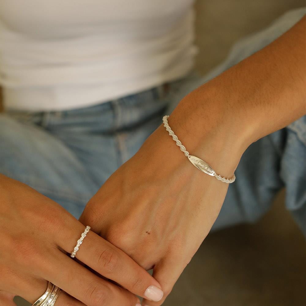 Outlet Mind, Body & Soul Silver Friendship Bracelet - Cream