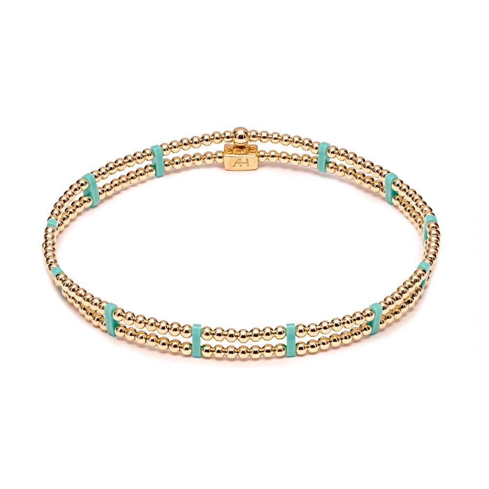 Turquoise Duet Gold Plated Bracelet