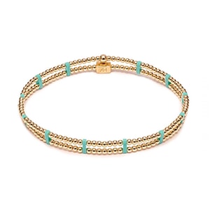 Turquoise Duet Gold Plated Bracelet