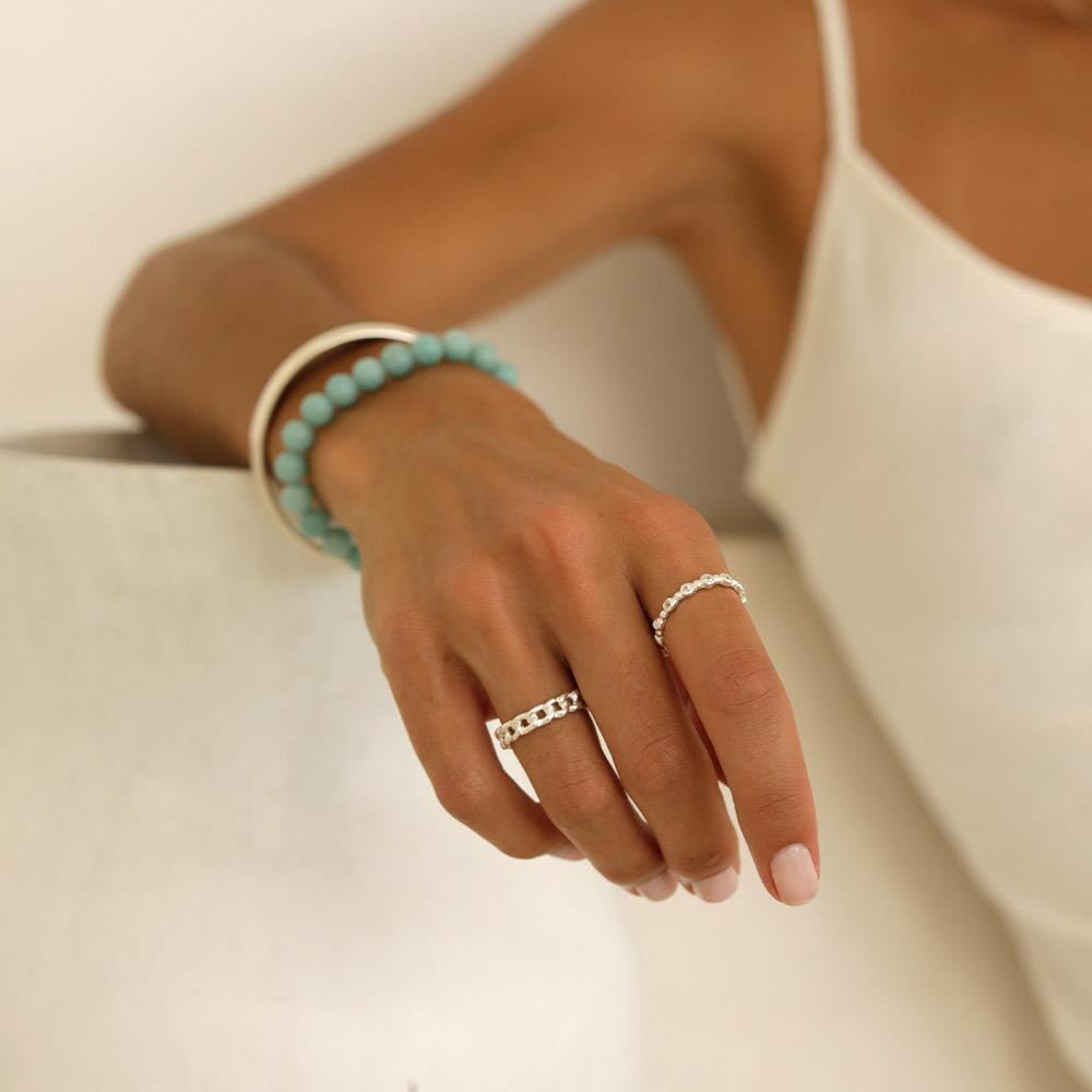 NU & MII Dainty 90s Chain Silver Ring