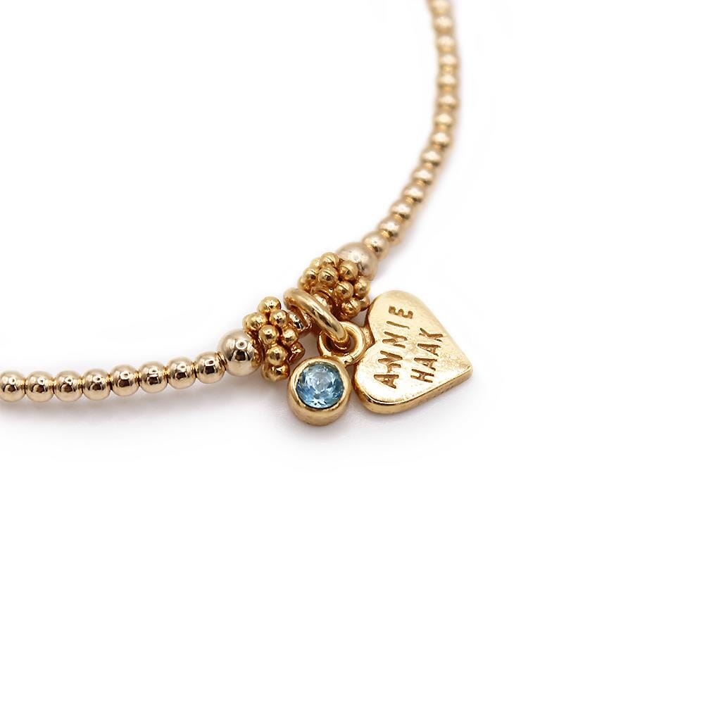 Zodiac Gold Plated Charm Bracelet - Semi Precious Birthstone