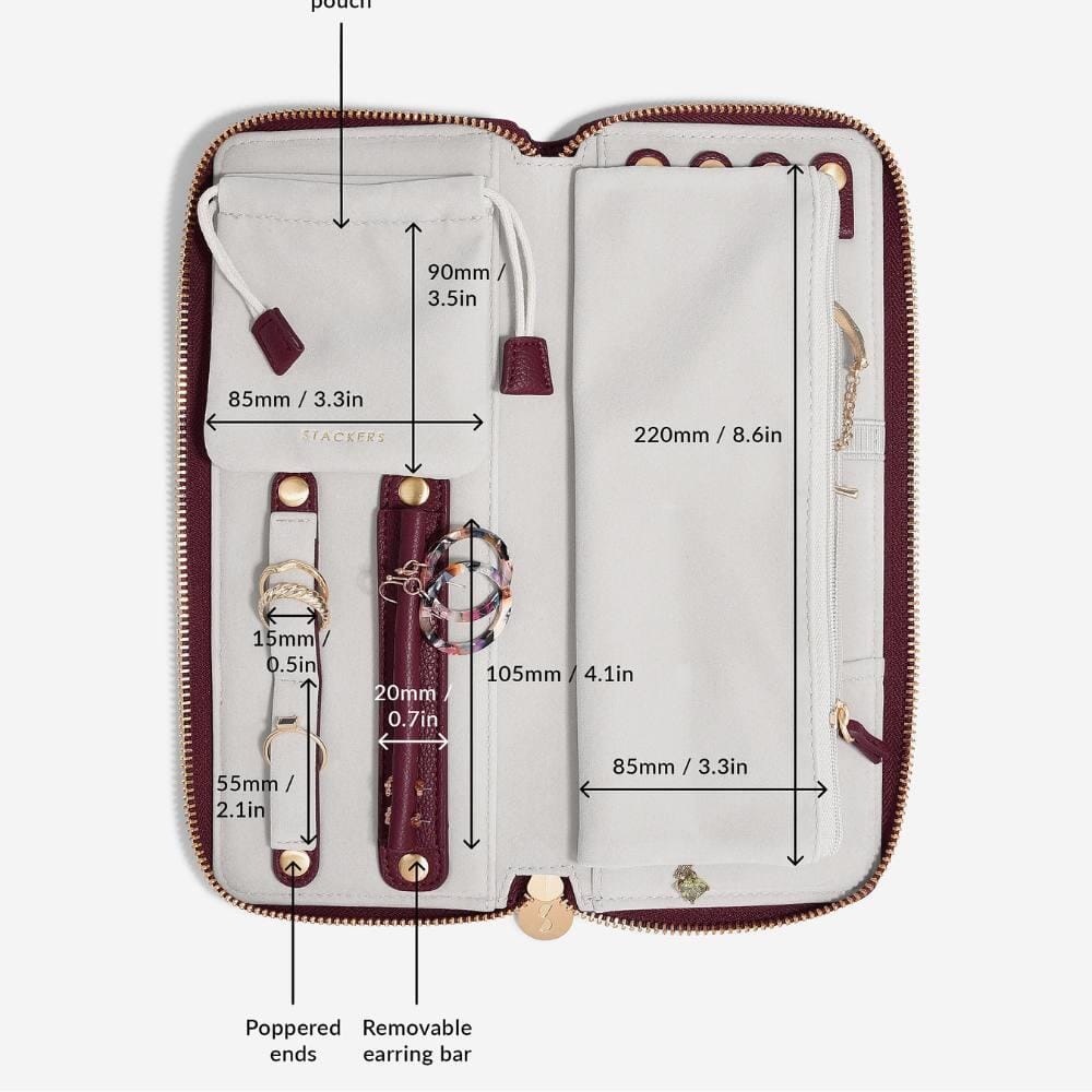 Stackers Jewellery Roll – Burgundy