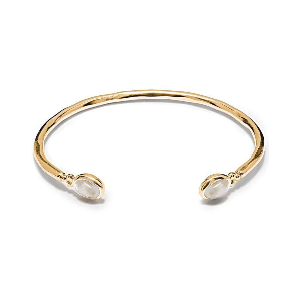 NU & MII Moonstone Oval Gold Plated Bangle