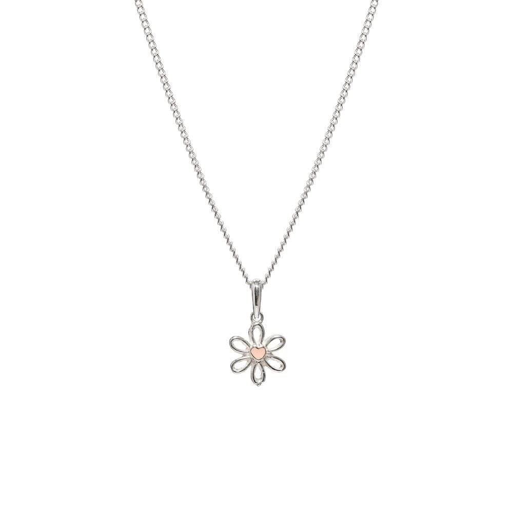 Pink Daisy Silver Necklace