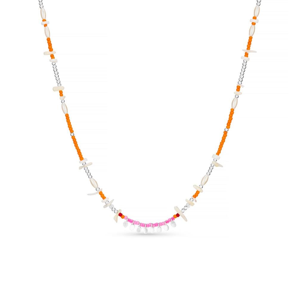 Shangri-La Silver Necklace - Orange