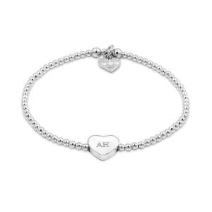 Personalised Boxed Heart Silver Bracelet