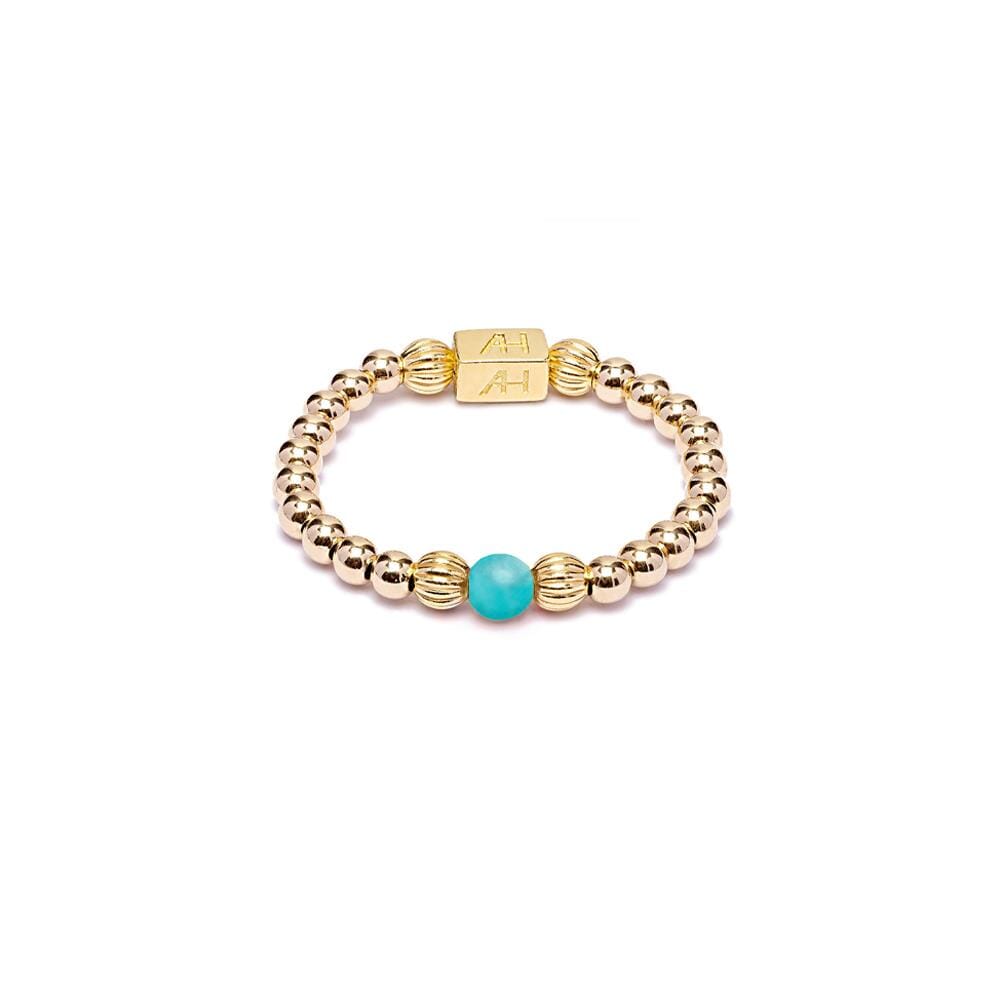 Aster Gold Plated Ring - Turquoise