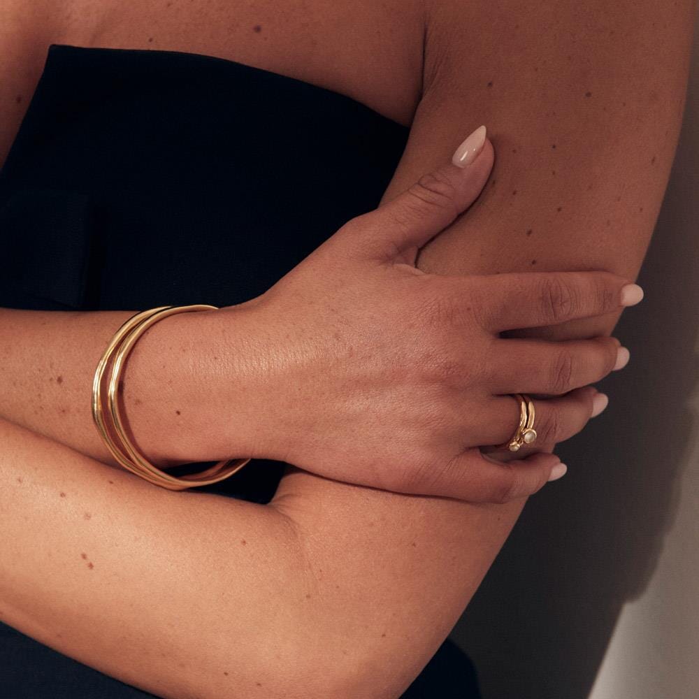 Liv Bentley Molten Duo Gold Plated Bangle Set