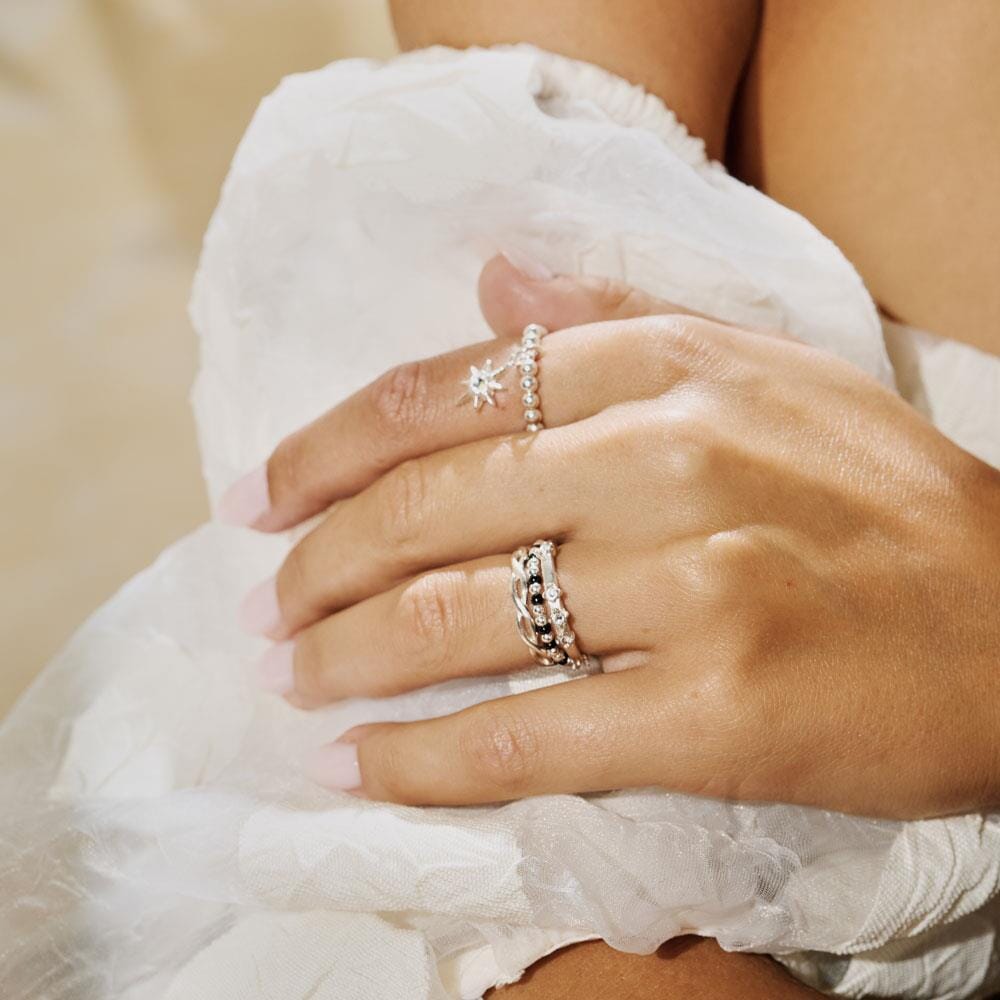 Serasi Black Silver Ring