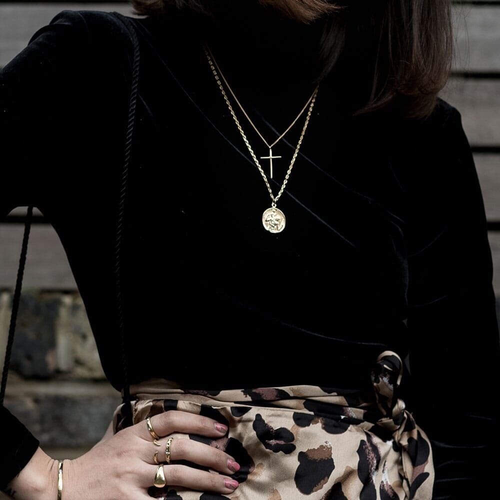 Outlet NU & MII St Christopher Gold Plated Necklace