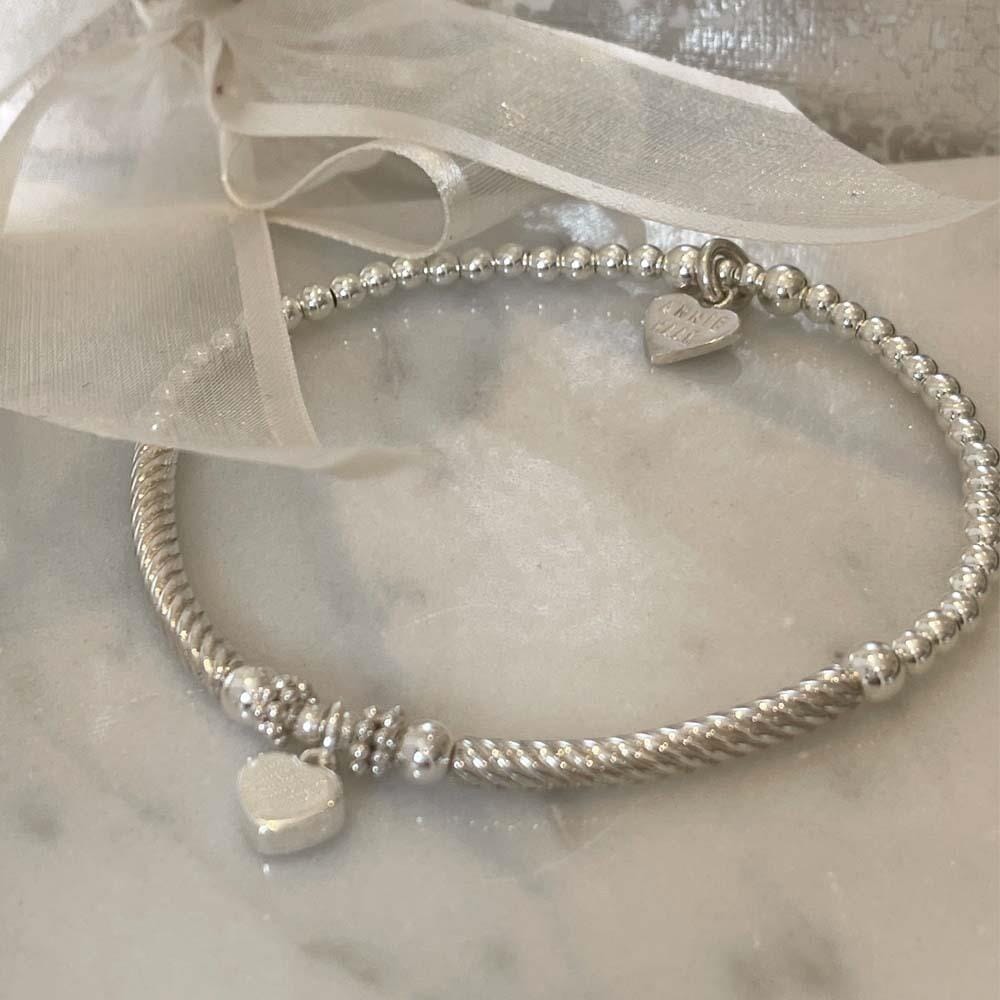 Pipa Boxed Heart Silver Charm Bracelet
