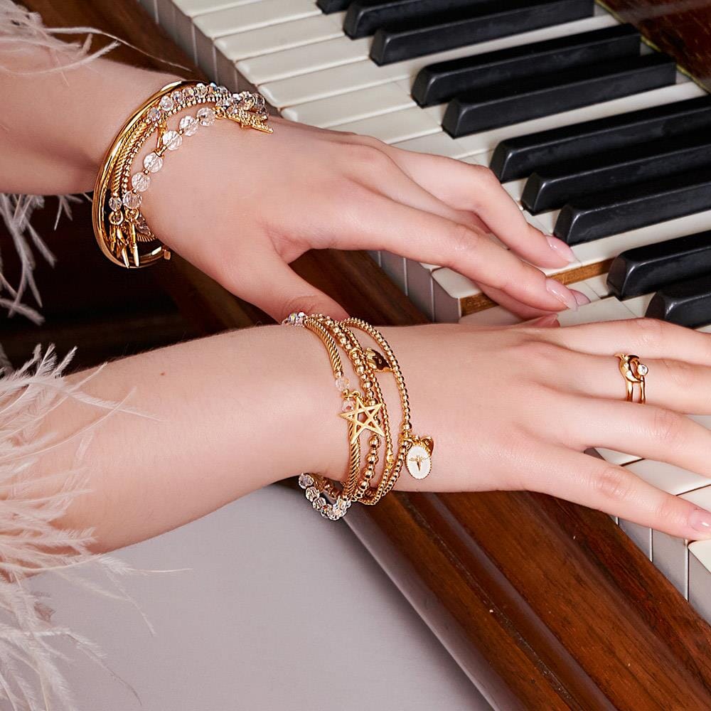 Harper Star Gold Plated Charm Bracelet