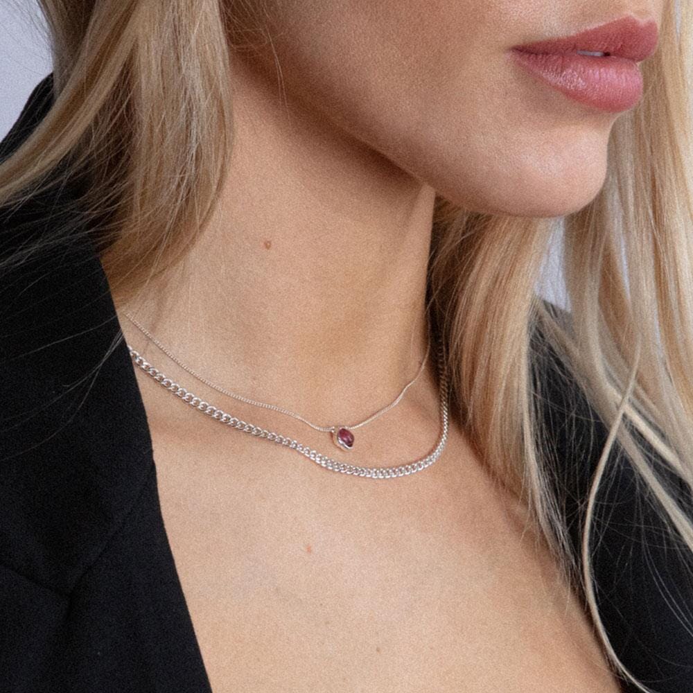 Outlet NU & MII Rosa Curb Chain Silver Necklace