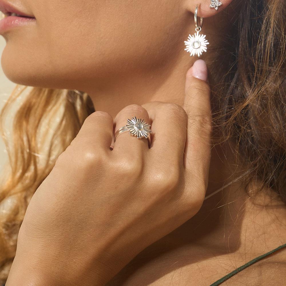 Orbit Silver Ring - Moonstone