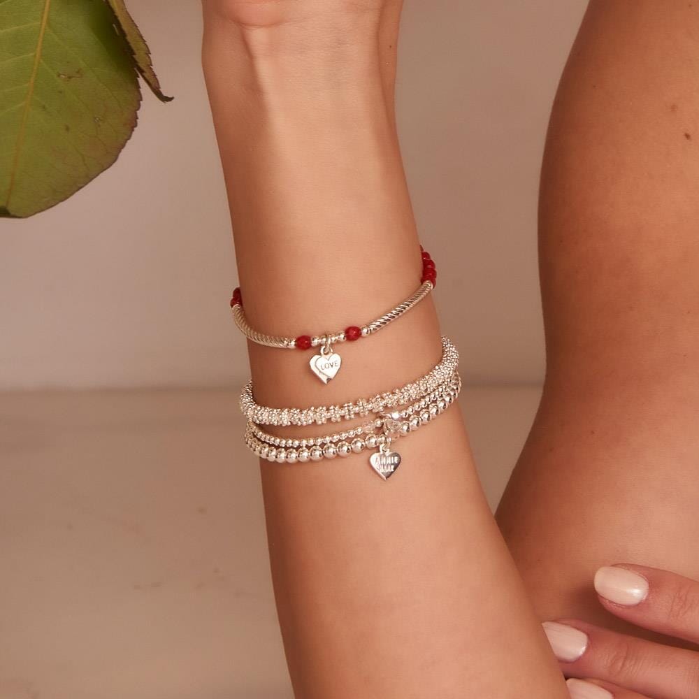 Outlet Pipa Rouge Silver Charm Bracelet - Love