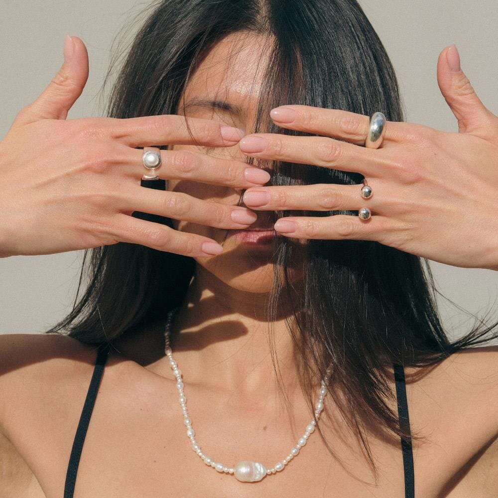 NU & MII Seville Silver Ring - Pearl