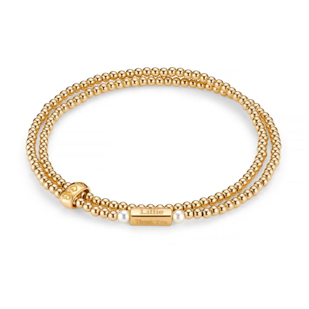 Phoebe Looped Personalised Gold Plated Bracelet - Pearl