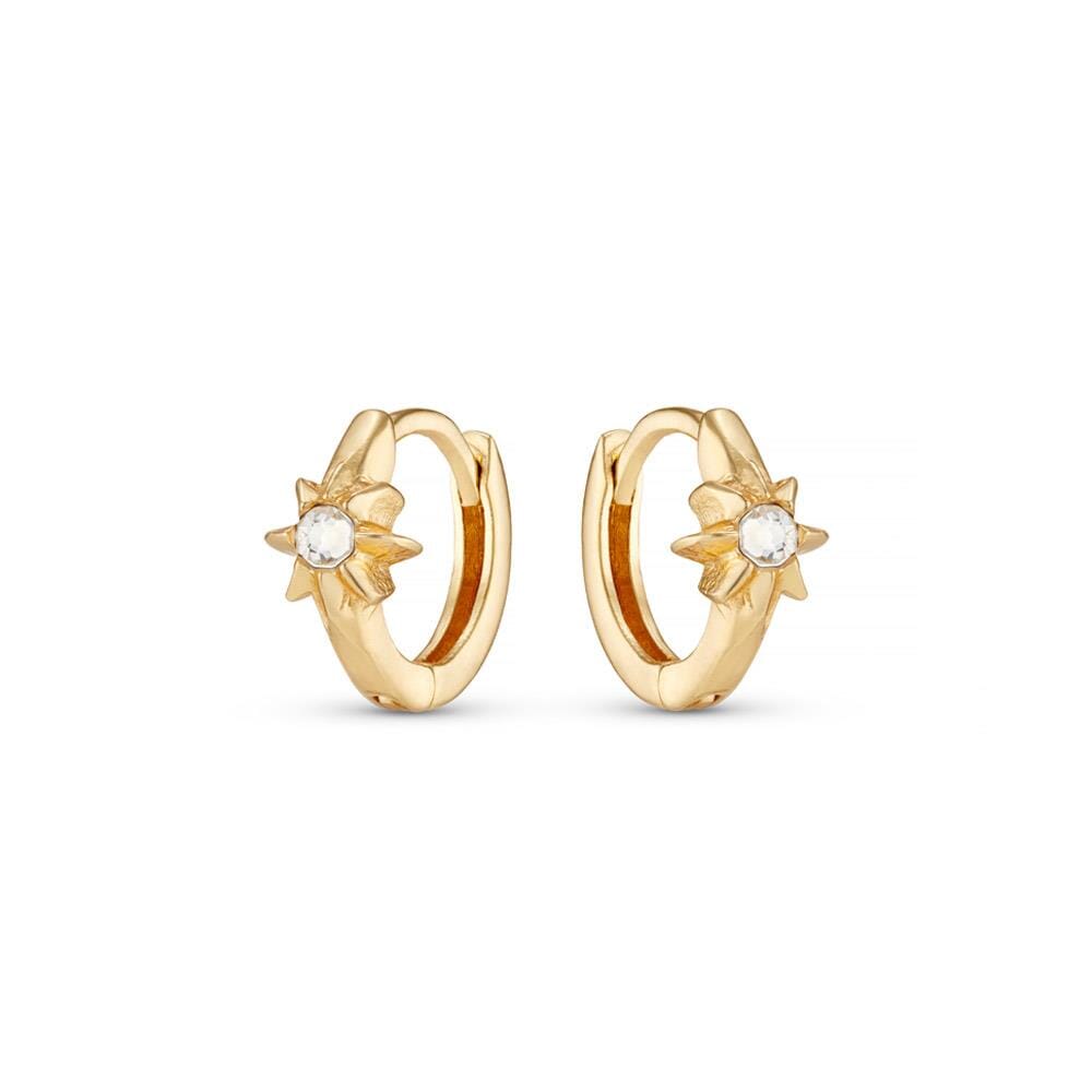 NU & MII Glitz Star Huggy Hoop Gold Plated Earrings