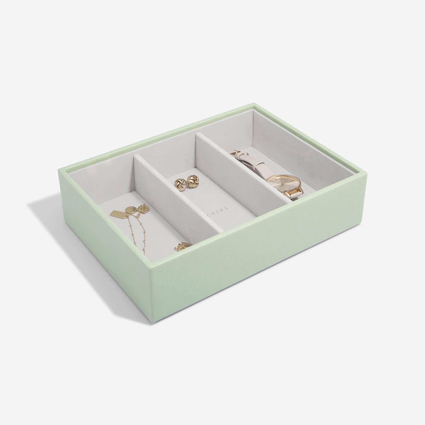 Stackers Sage Green Classic Set of 3 Jewellery Box