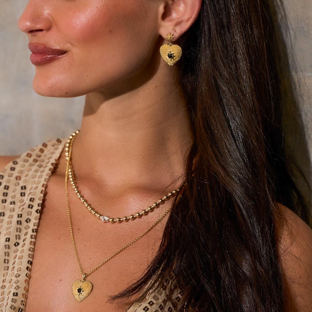 Divine Heart Gold Plated Pendant Necklace