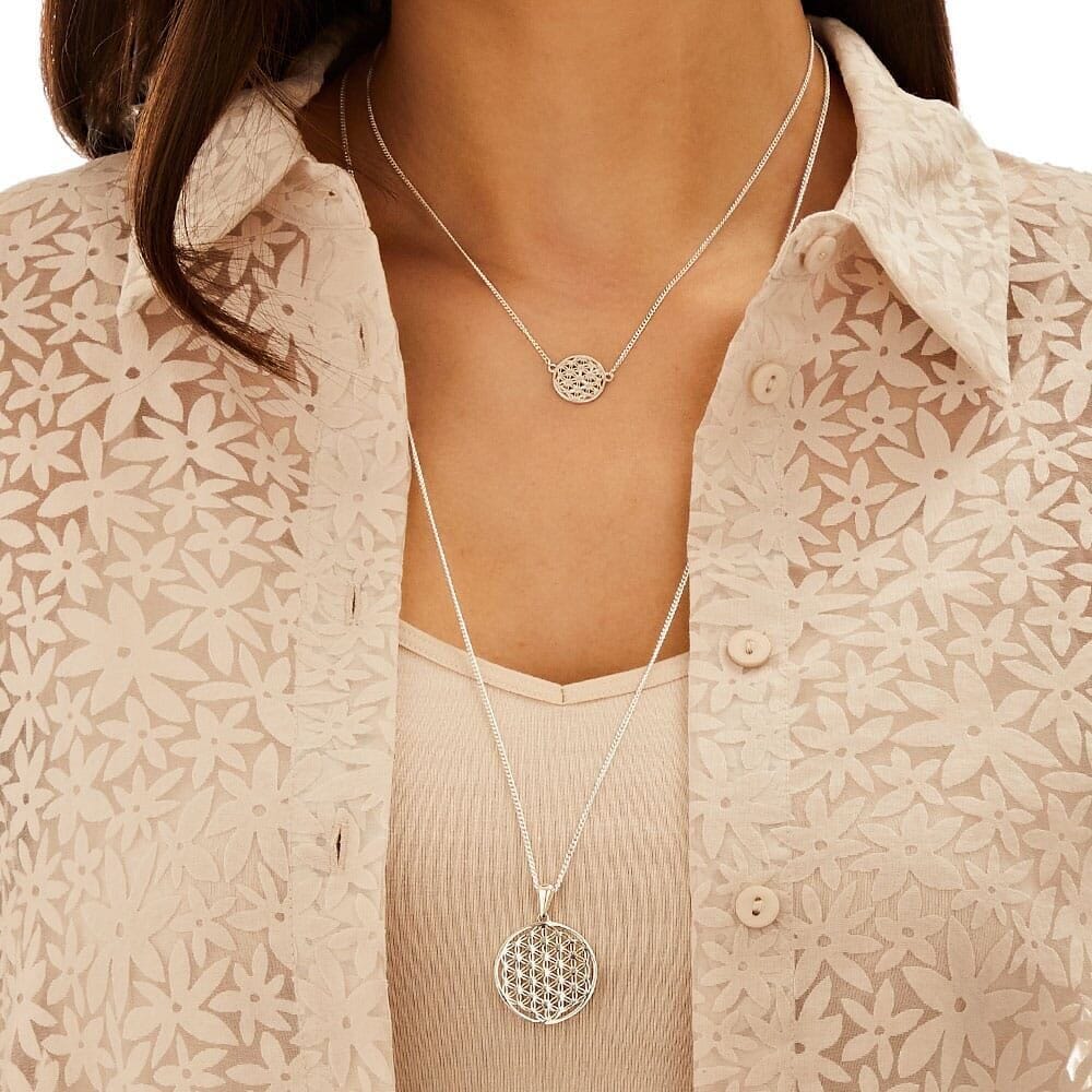 Outlet Flower of Life Silver Pendant Necklace