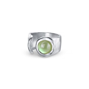 NU & MII Seville Silver Ring - Green Phrenite