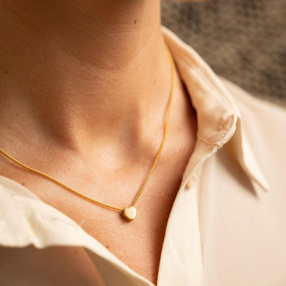 Outlet Tiny Boxed Heart Gold Plated Necklace