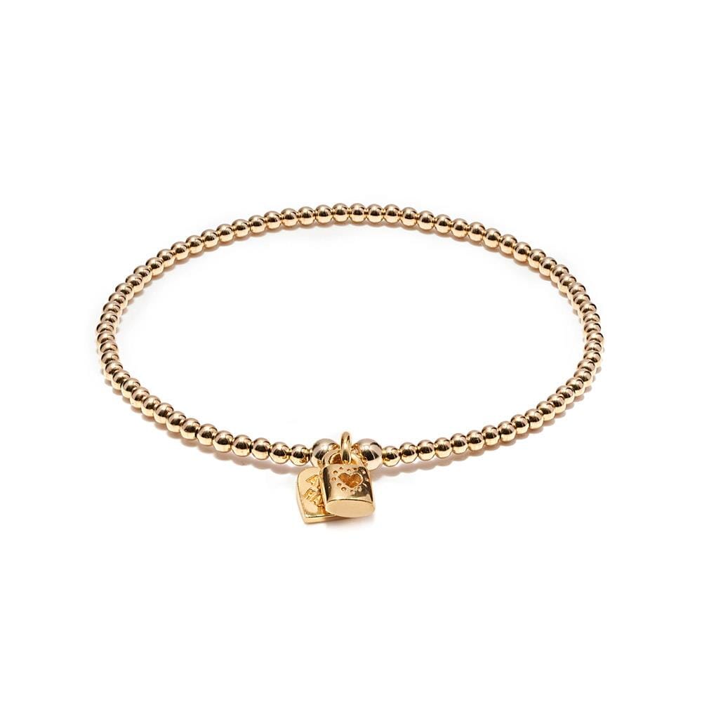 Love locked gold charm bracelet new arrivals