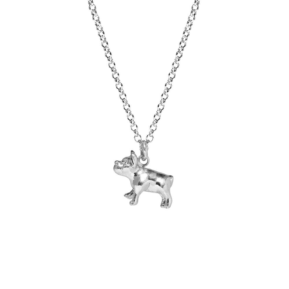French Bulldog Charm Silver Necklace