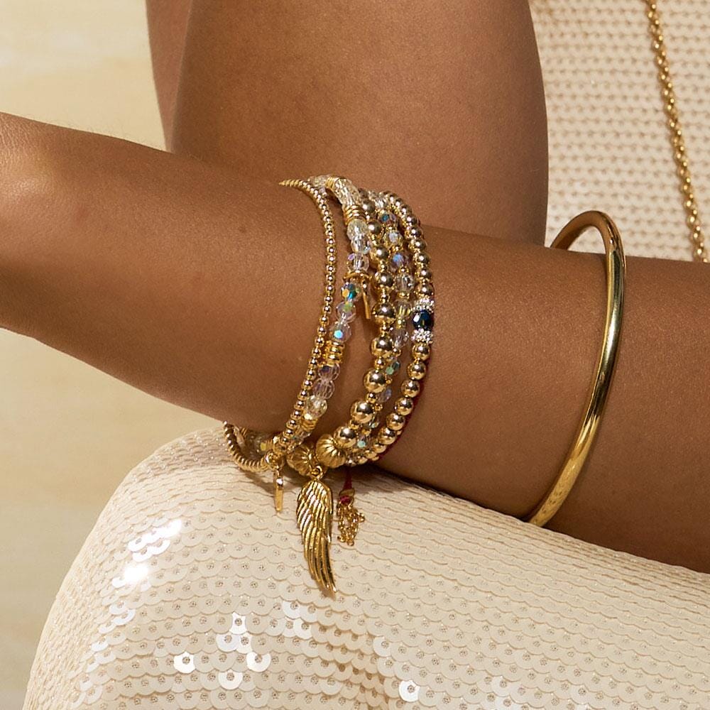 Indigo Gold Charm Bracelet - Angel Wing