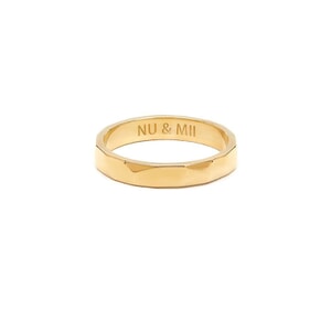 Outlet NU & MII Hammered Gold Plated Ring